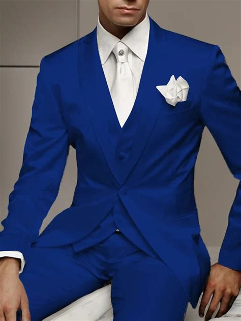 Men's Tuxedos Suits Homecoming Wedding Party Blue Black Spring, Fall ...