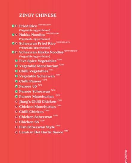 Menu at Qmin Sanand, India