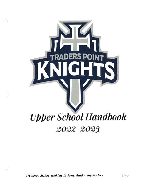 Upper School Handbook 2022-23 by Traders Point Christian Schools - Issuu