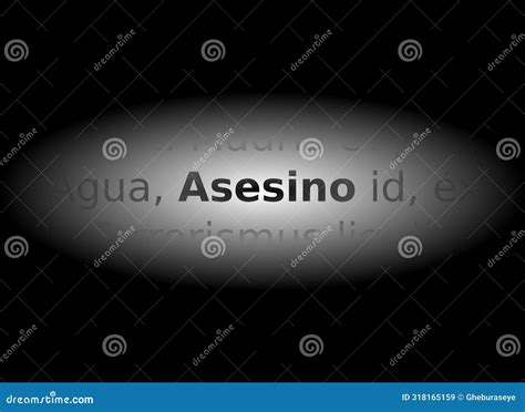 Word Assassin Highlighted by Light, Gray Tones, Spanish, Isolated ...