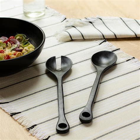 Midnight Mango Wood Salad Server Set of 2 - Ellementry – ellementry