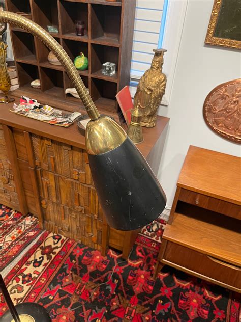 Mid Century Lightolier 2 Arm Goose-neck Floor Lamp, Gerald Thurston At ...