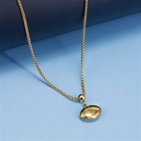 Anti Tarnish Oval Chain Necklace | Trendy Gold Plated Stainless Steel ...
