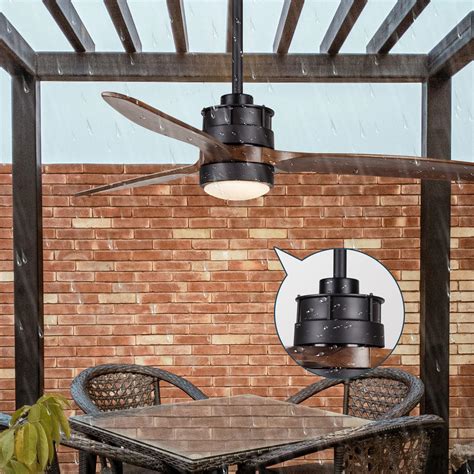 EKIZNSN 52'' Outdoor Ceiling Fan with Light for Patios, IPX4 Waterproof ...