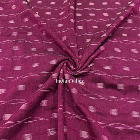 Wine Tipa Design Sambalpuri Ikat Cotton Fabric – IndianVillèz