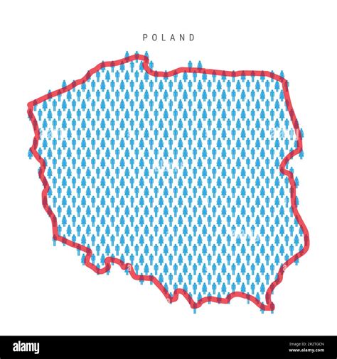 Carte de la population de la Pologne. Chiffres en bâton carte du peuple polonais avec une ...