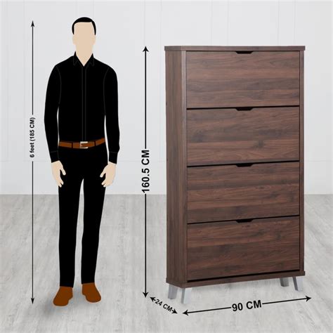 Buy Lewis 16 Pairs Flap Open Shoe Cabinet - Brown from Home Centre at ...