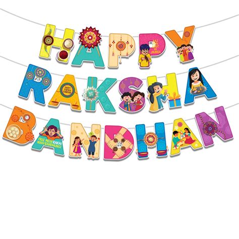 Party Around® Happy Raksha Bandhan Banner for Raksha Bandhan or Rakhi ...