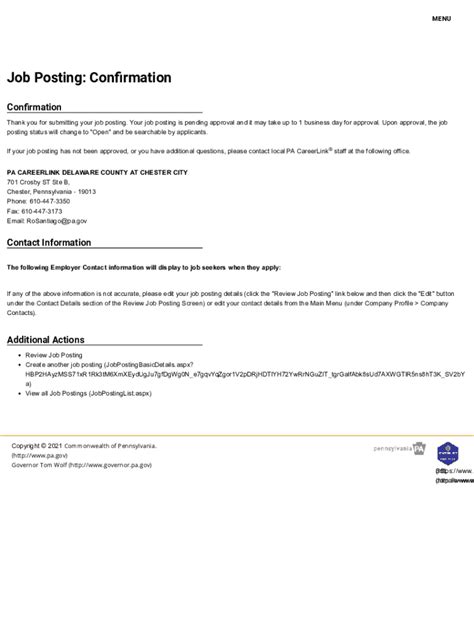 Fillable Online Job Posting: Con rmation Fax Email Print - pdfFiller