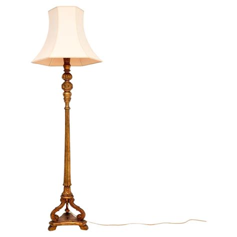 Pair of Antique Victorian Style Giltwood Floor Lamps For Sale at ...