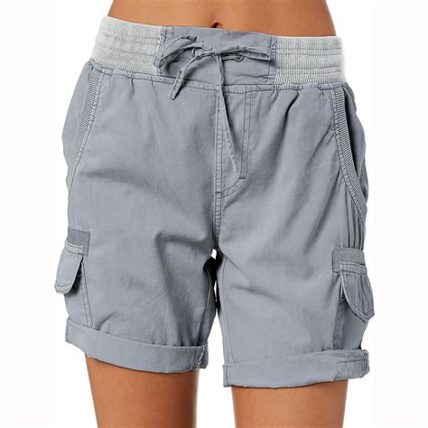 Difdany Bermuda Shorts For Women Cargo Shorts Knee Length 6 Pockets ...