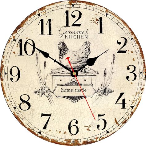 Buy Toudorp Rustic Wall Clock French Country Vintage 14 Inch Wall Clock ...