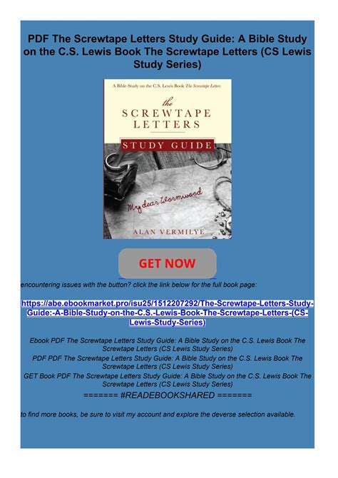 PDF The Screwtape Letters Study Guide: A Bible Study on the C.S. Lewis ...