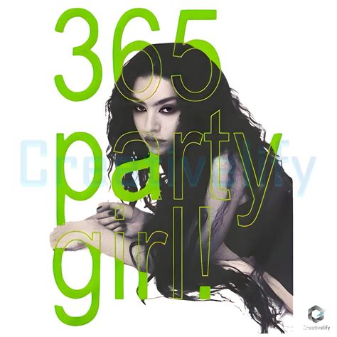 Charli Xcx 365 Party Girl Neon Green Typography Png - CreativeLify