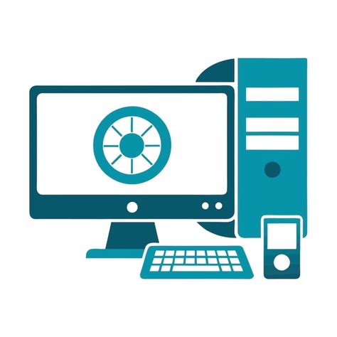 Vector Image of Computer System with Basic Components 的图像结果