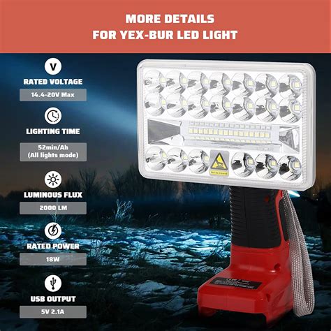 Buy YEX-BUR Super Bright Spotlight 18W 2000 Lumen LED Handheld ...