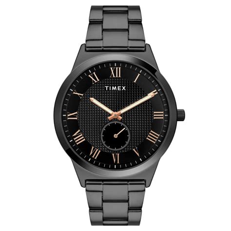 Timex Men Black Round Analog Brass Dial Watch- TWTG10009 – KRISHNA ...