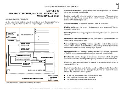 02.Machine structure machine language assembly language - LECTURE NOTES ...