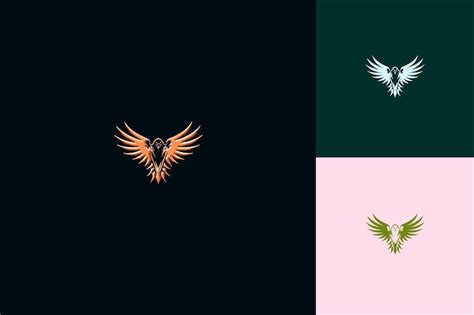 Two eagles with a green and white background and a white one with a ...