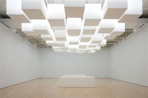 White cube ceiling exploring dimensions in ar 32 | Premium Photo
