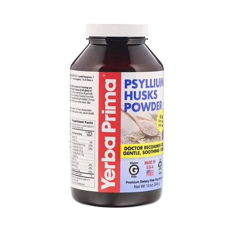 Yerba Prima Polvo de fibra de cáscara de psyllium 12 onzas suplemento ...