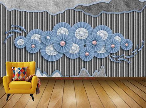 Avikalp Exclusive AVZ1427 Modern Nordic Soft Pack Blue Geometric Abstr ...