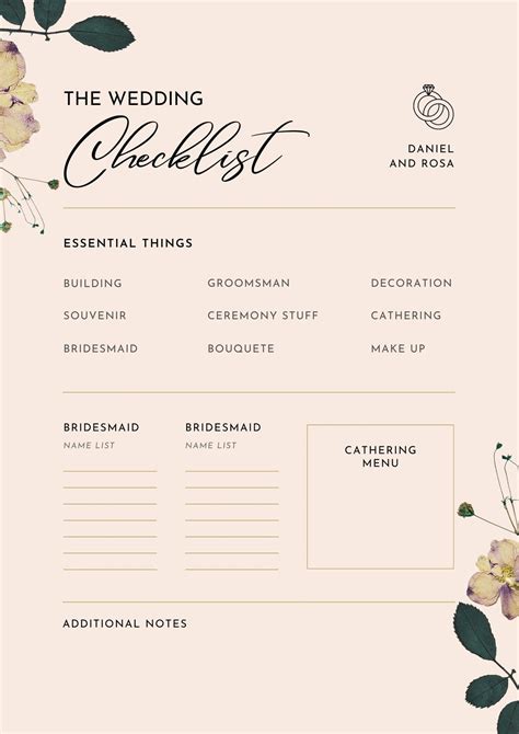 Basic Wedding Checklist 的图像结果