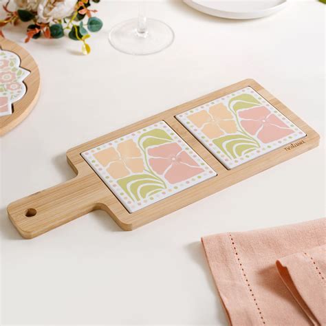 Perfectly Pastel Bamboo And Ceramic Platter 32x12cm Online - Premium ...