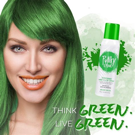 Buy Punky, Temporary Hair Color Spray, Jaguar Green, Non-Sticky, Non ...