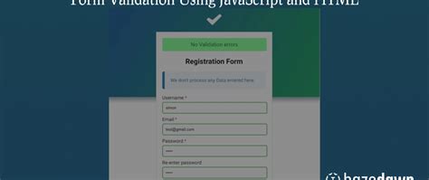 Image result for HTML Form Validation with JavaScript