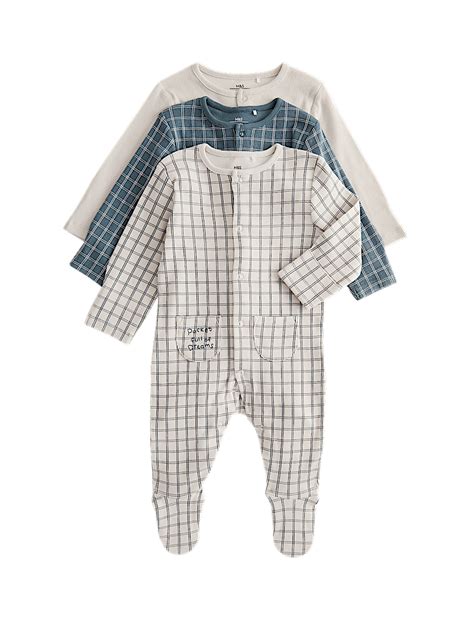Buy 3 Pack Cotton Rich Sleepsuits (0-3 Yrs) at Marks & Spencer
