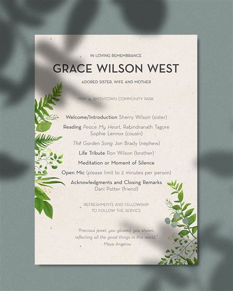 How to Make a Funeral Program 的图像结果