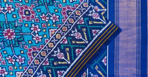 Semi Patan Silk Ikat Sky Blue Saree | Kankatala