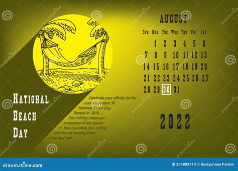 National Beach Day stock vector. Illustration of water - 254893710