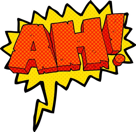 hand drawn comic book speech bubble cartoon AH shout 40266372 PNG