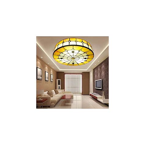 LITFAD Tiffany Style LED Ceiling Lamp Round Shade | Ubuy India
