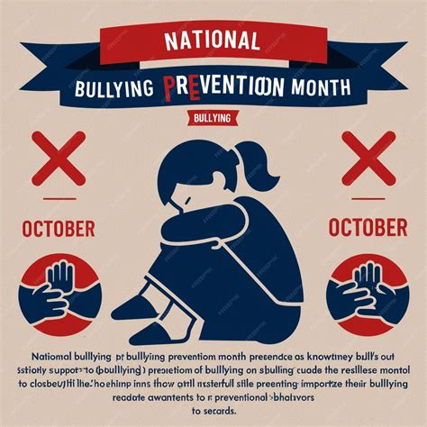 National Bullying Prevention Month in October Vector Illustration ...