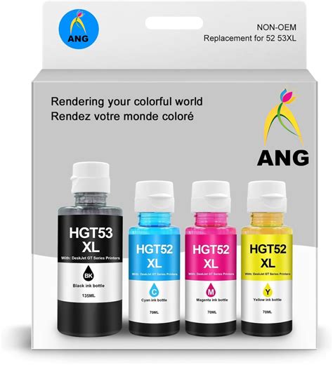 ANG GT53XL & GT52 Refill Ink Bottle for USE in DESKJET 5810,5811,5820 ...