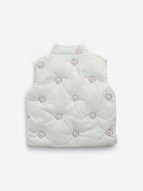 Buy HOP Kids Off-White Floral Print Puffer Jacket from Westside