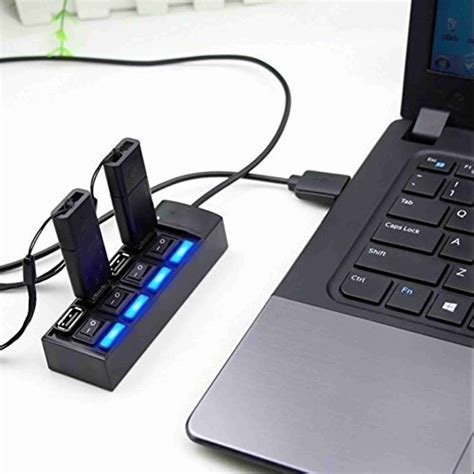 Zohlo 4 Port Power On/Off Switch LED Hub Multi Adaptor High Speed ...