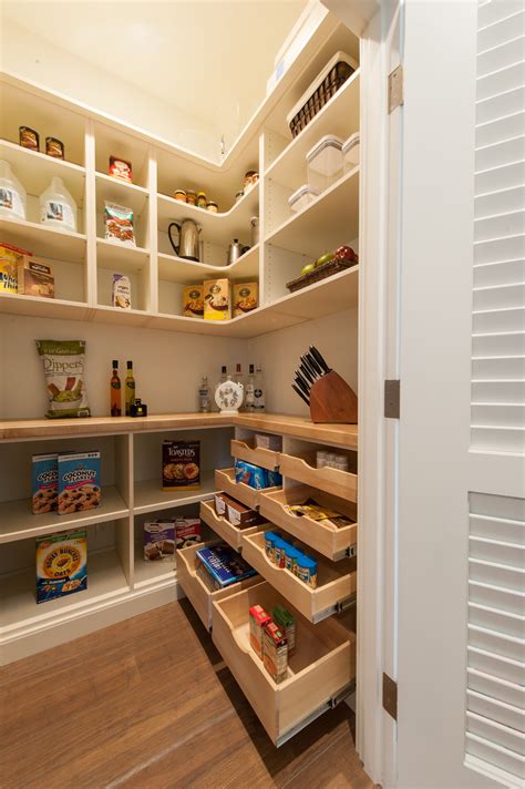Kitchen pantry - The walk-in pantry with built-ins maximizes storage ...