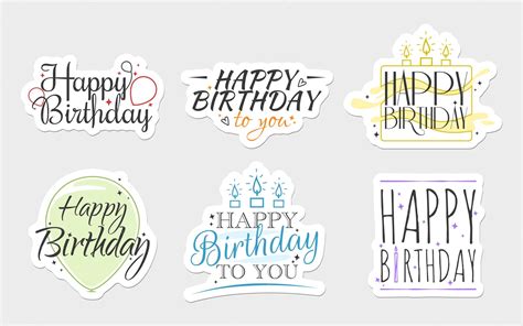 Happy Birthday Stickers Rainbow at Irene Troyer blog