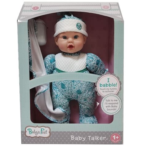 Goldberger Baby's First Baby Talker Interactive Baby Doll with Teal ...