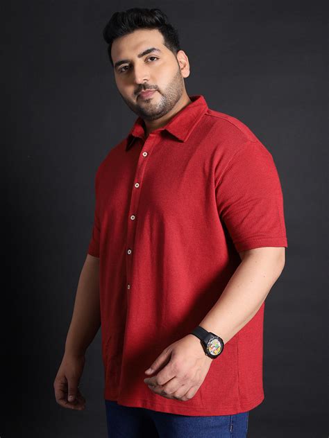 Men Plus Size Manila-Maroon Striped Shirt – bigbanana