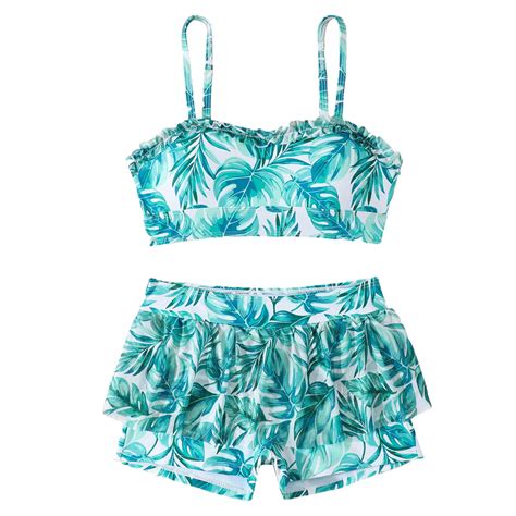 Junlike Tankini Sets For Girls Children's Split Swimsuit Suspender ...