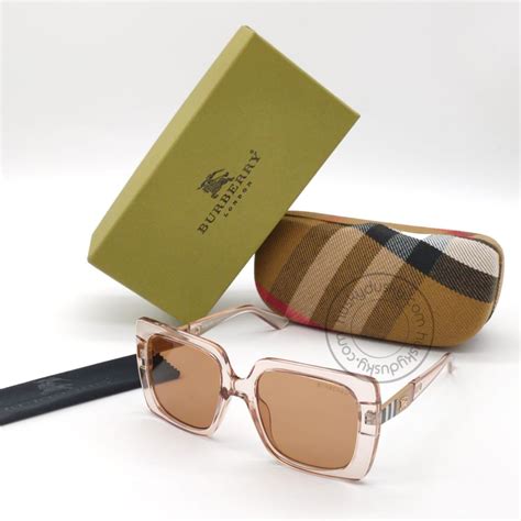 Burberry Branded Brown Glass Men's Sunglass For Man BB-30 Square Trans ...