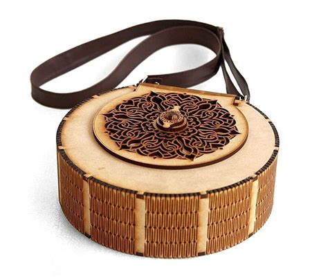 Buy VELTIN® Hand Bag Round MDF Wooden Laser Cut Decorative Stylish ...