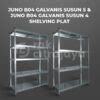 RAK BESI SIKU LUBANG BOLTLESS JUNO 04 GALVANIS PLAT SHELVING