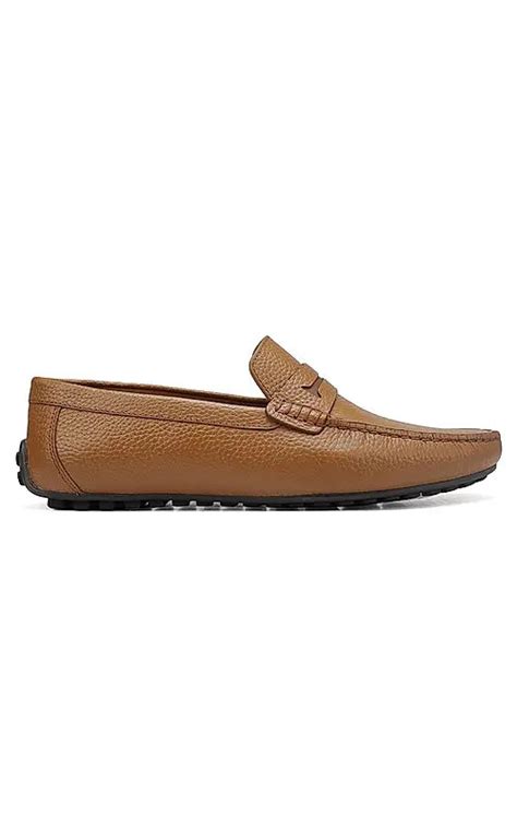 Tan Textured Leather Moccasins – Rosso Brunello Leathers Pvt. Ltd.