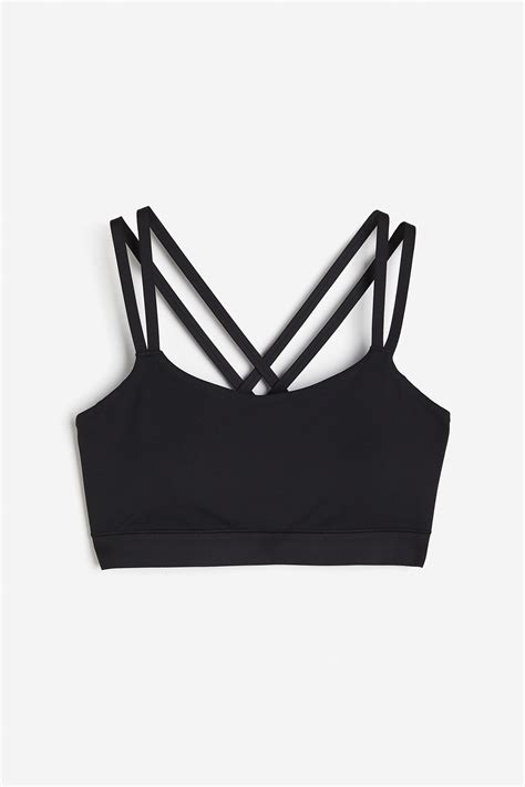 Women's Black Light Support Sports bra in SoftMove™ | H&M IN
